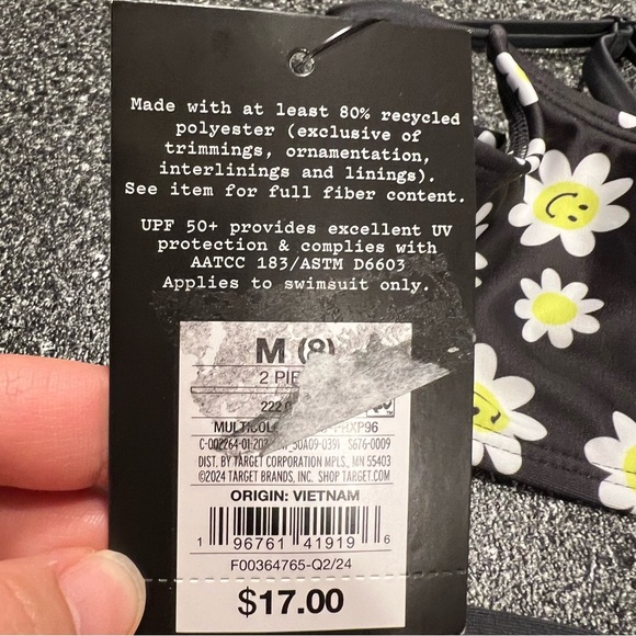 LNWT Art & Class Black Floral Bikini Set - Picture 4 of 6